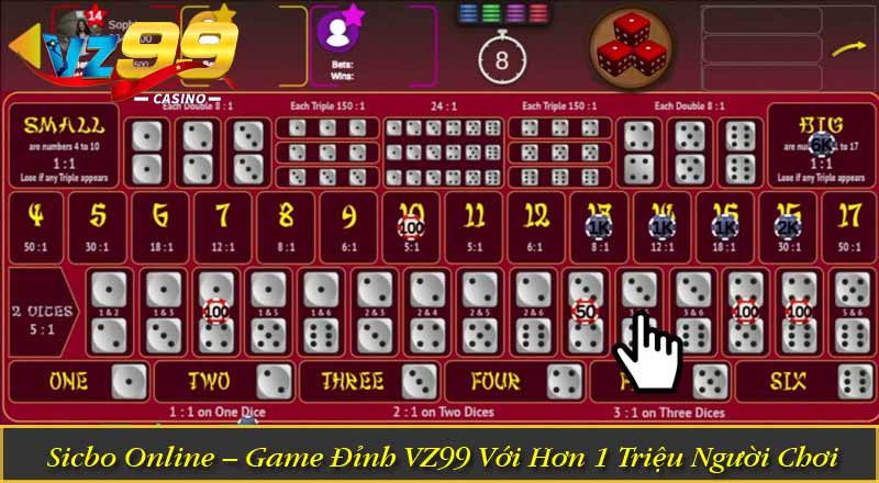 Sicbo Online – Game Đỉnh VZ99 Với Hơn 1 Triệu Người Chơi